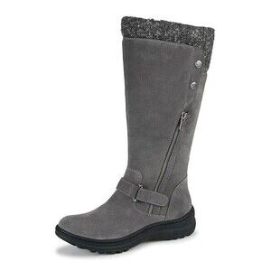 Baretraps Womens 11 M Gunmetal Gray Adele Leather Flat Mid Calf Boots NIB LF3